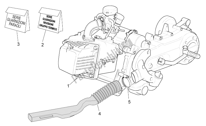 Alle onderdelen voor de Motor van de Aprilia Scarabeo 100 4T E3 NET 2009