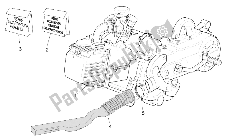 Todas las partes para Motor de Aprilia Scarabeo 100 4T E3 NET 2009