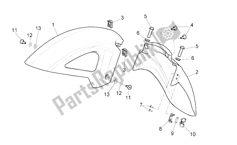 All parts for the Front Body Iii of the Aprilia Pegaso Strada Trail 650 IE 2005