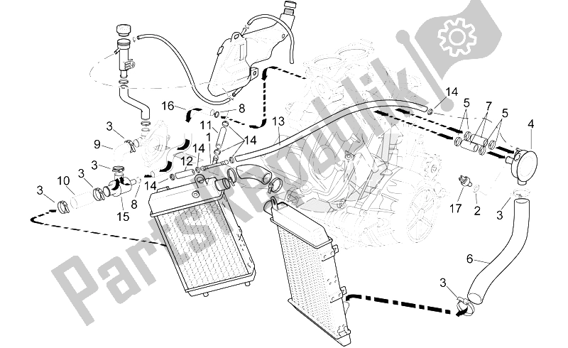 All parts for the Cooling System of the Aprilia RSV Mille 1000 1998