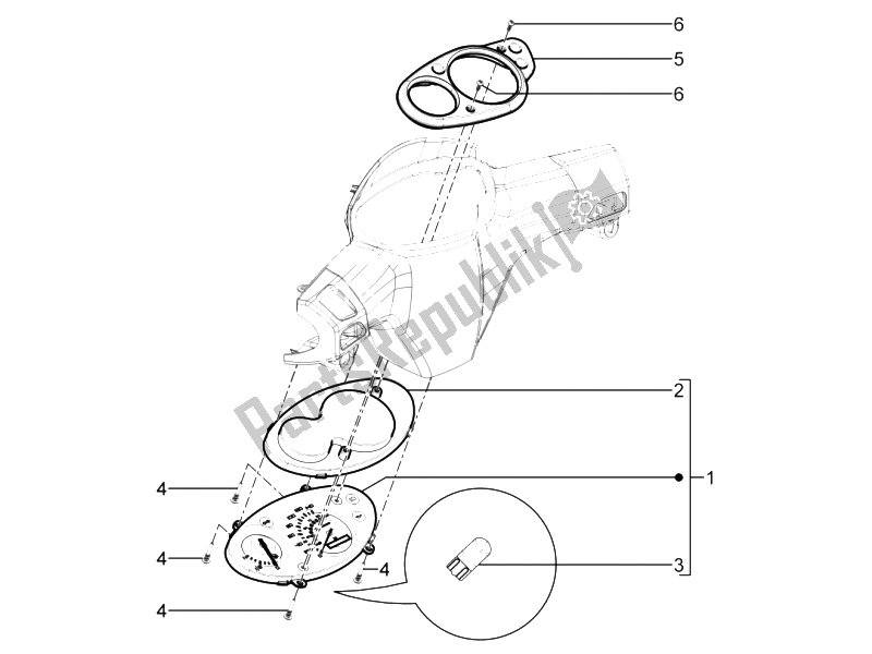 Toutes les pièces pour le Tableau De Bord Combiné du Aprilia SR Motard 125 4T E3 2012