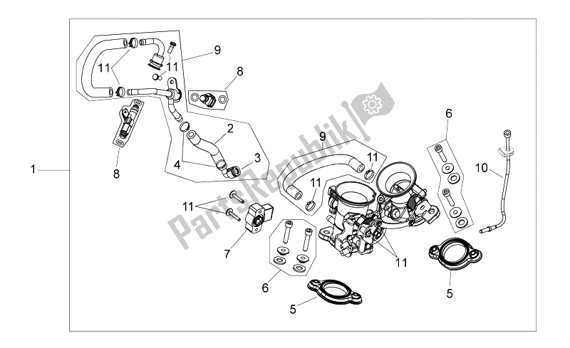 All parts for the Throttle Body of the Aprilia RXV SXV 450 550 2006