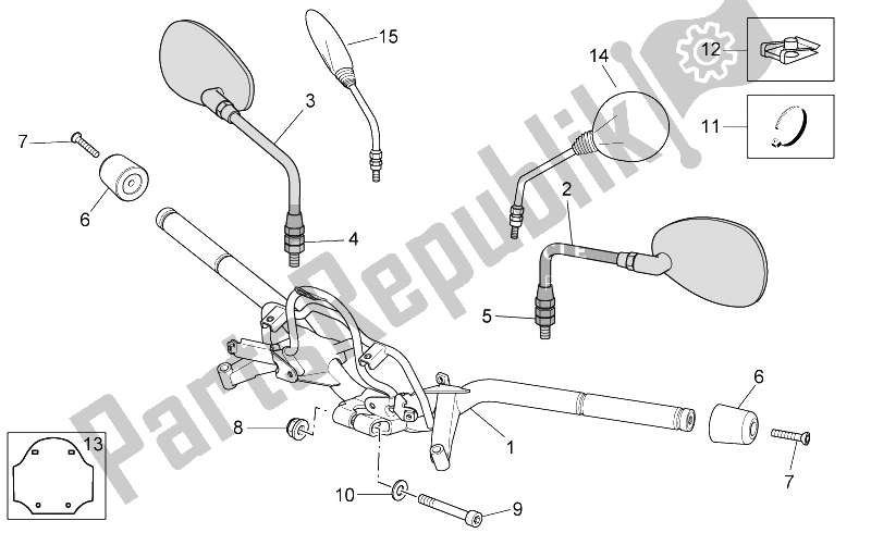 Alle Teile für das Lenker des Aprilia Scarabeo 400 492 500 Light 2006