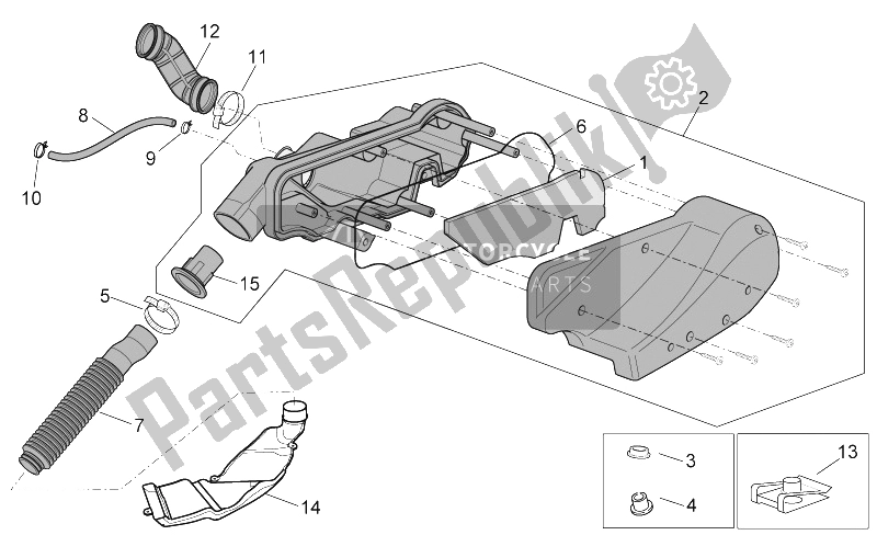 Toutes les pièces pour le Boite D'air du Aprilia Scarabeo 100 4T E3 2006