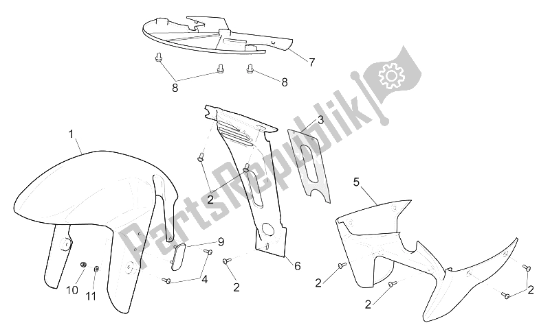 Alle Teile für das Vorderkörper - Vorderer Kotflügel des Aprilia SL 1000 Falco 2000