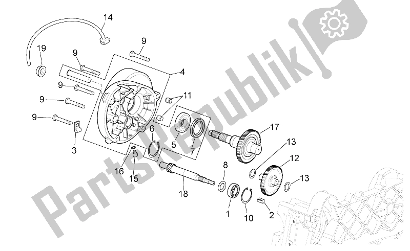 All parts for the Transmission of the Aprilia Scarabeo 50 4T 4V NET 2010