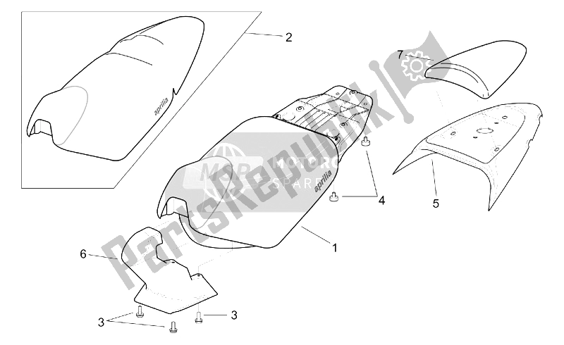 Tutte le parti per il Sella del Aprilia SR 125 150 1999