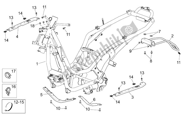 Toutes les pièces pour le Cadre du Aprilia Scarabeo 250 Light E3 2006