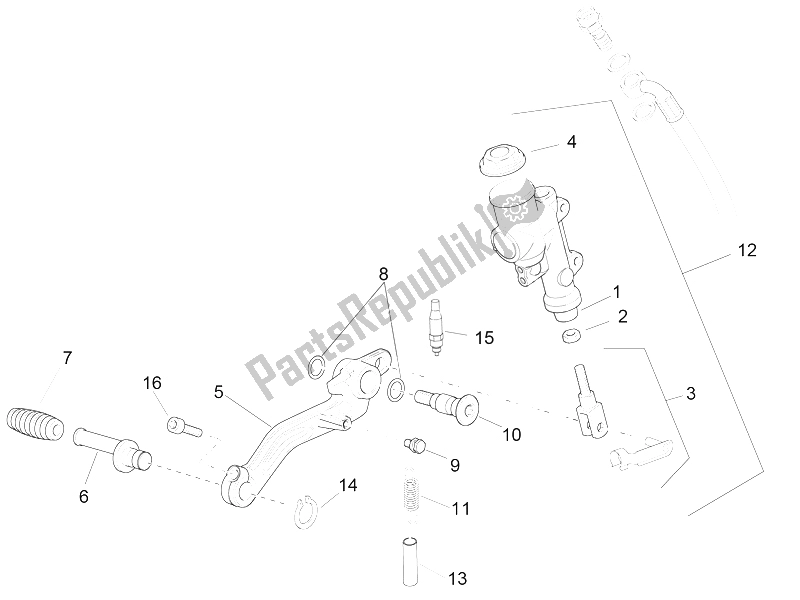 Todas as partes de Hinterradbremspumpe do Aprilia RSV4 RR 1000 2015