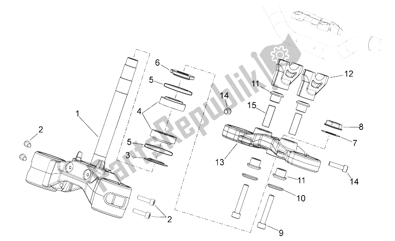 All parts for the Steering of the Aprilia Shiver 750 GT 2009