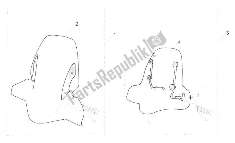 Alle Teile für das Gem. - Windschutzscheiben des Aprilia SR 50 H2O Ditech Carb 2000