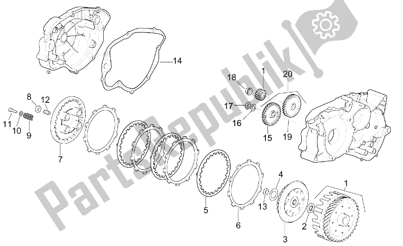 Tutte le parti per il Frizione del Aprilia RS 50 Tuono 2003