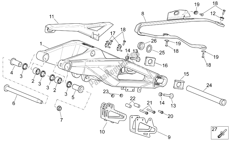 Tutte le parti per il Forcellone del Aprilia RXV SXV 450 550 2008