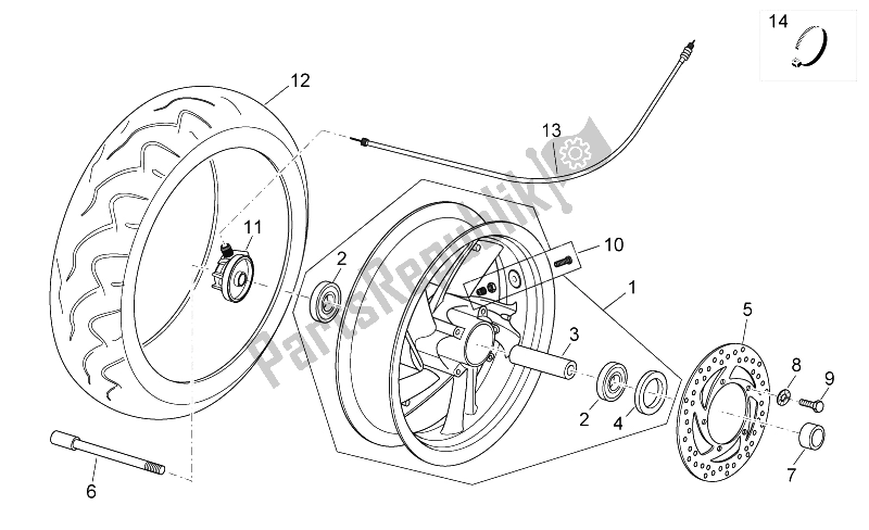 Tutte le parti per il Ruota Anteriore del Aprilia Atlantic 125 250 2006