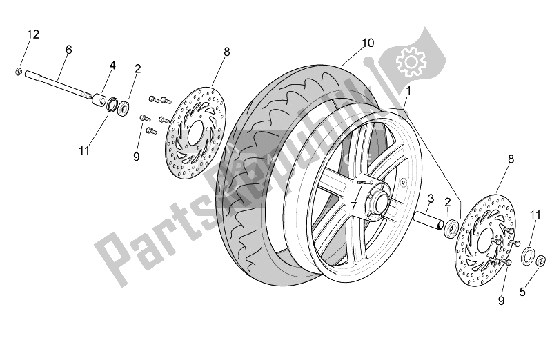 Toutes les pièces pour le Roue Avant du Aprilia Sport City Cube 250 300 IE E3 2008