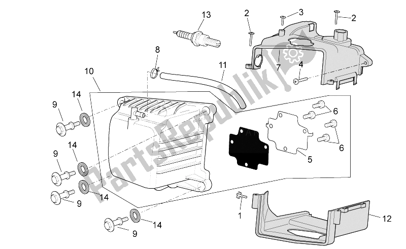 Todas las partes para Cubierta De La Cabeza de Aprilia Scarabeo 100 4T E3 2006