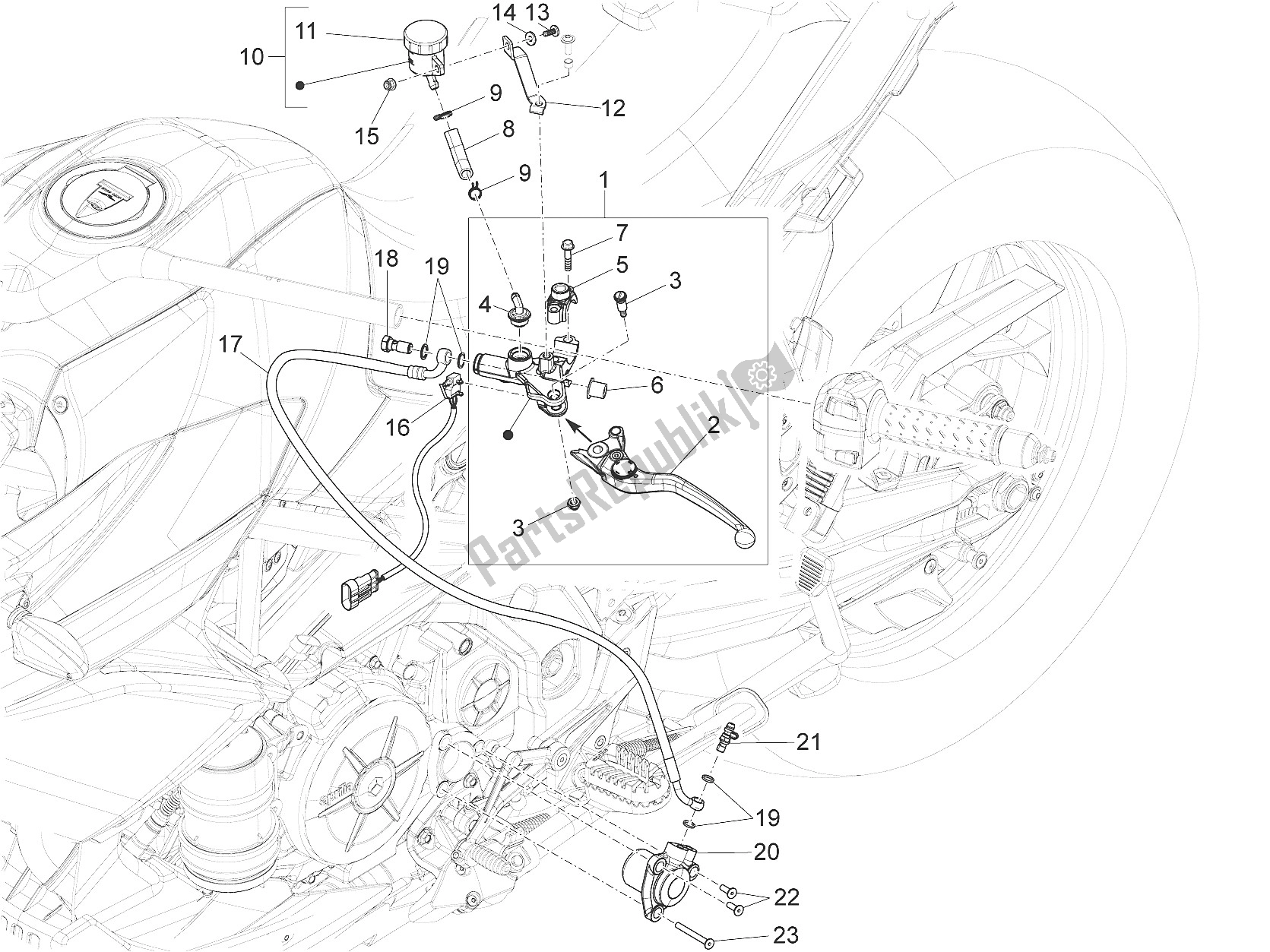 Alle Teile für das Kupplungssteuerung des Aprilia Caponord 1200 EU 2013