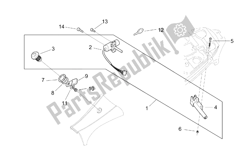 Tutte le parti per il Kit Di Blocco Hardware del Aprilia SR 50 H2O IE Carb 2003