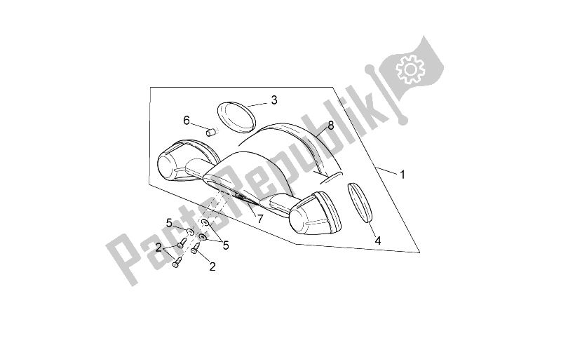 All parts for the Rear Lights of the Aprilia Scarabeo 100 4T E3 NET 2010