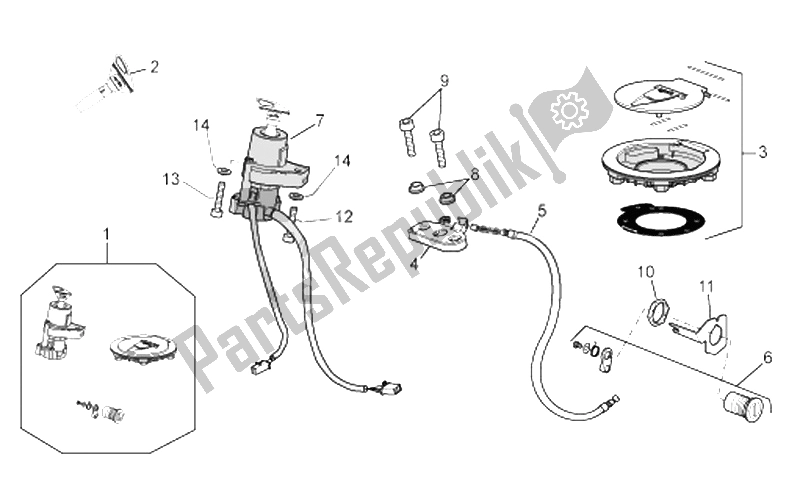 Todas las partes para Kit De Hardware De Bloqueo de Aprilia RSV Tuono 1000 2006