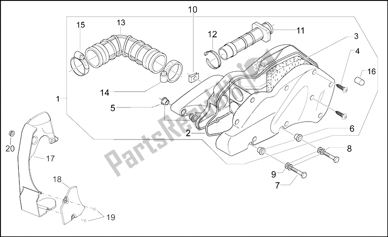 Todas las partes para Caja De Aire de Aprilia Scarabeo 300 Light E3 2009