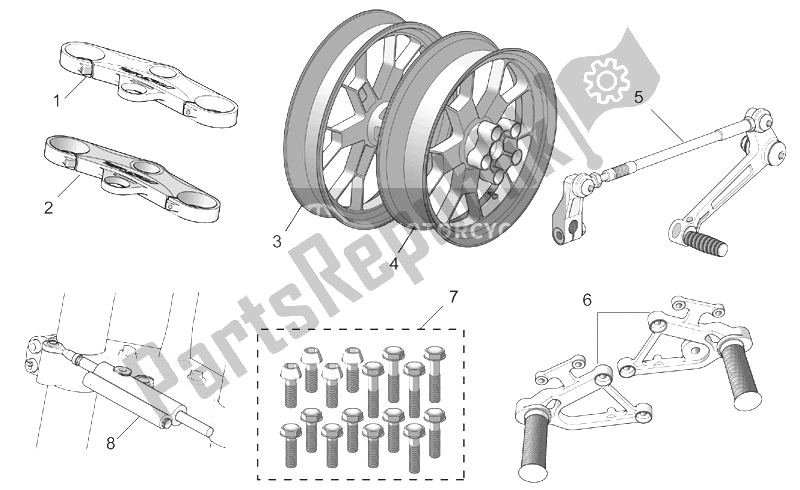 All parts for the Acc. - Cyclistic Components I of the Aprilia RSV Mille 1000 2003