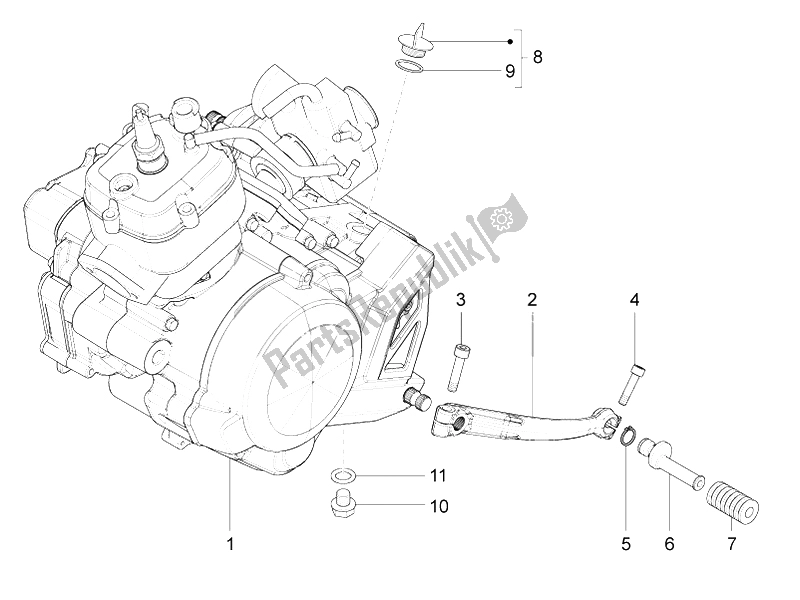 Tutte le parti per il Leva Parziale Per Il Completamento Del Motore del Aprilia RS4 50 2T 2011