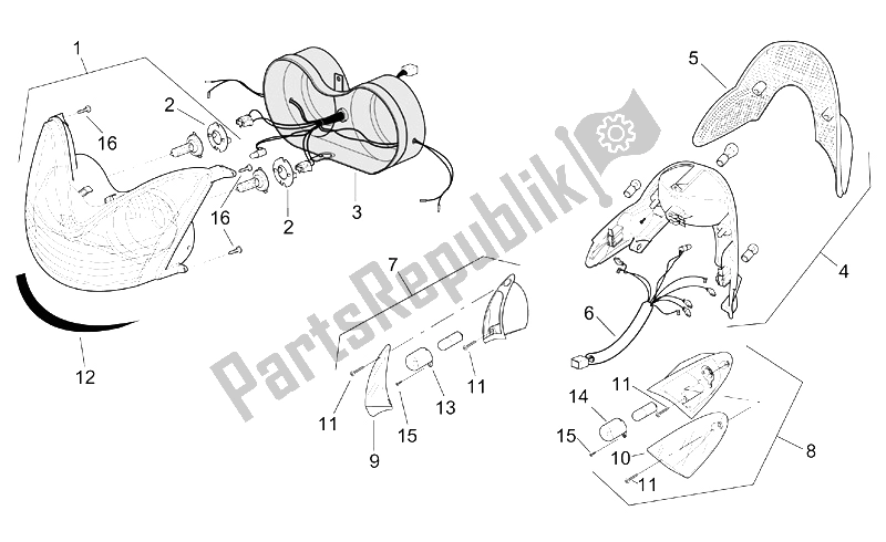 Toutes les pièces pour le Lumières du Aprilia Leonardo 250 ENG Yamaha 1999