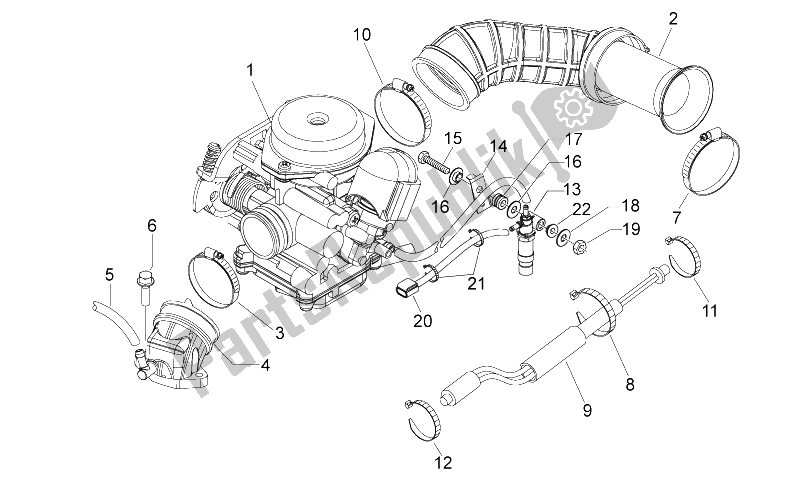 Toutes les pièces pour le Carburateur I du Aprilia Scarabeo 50 4T 4V E2 2010