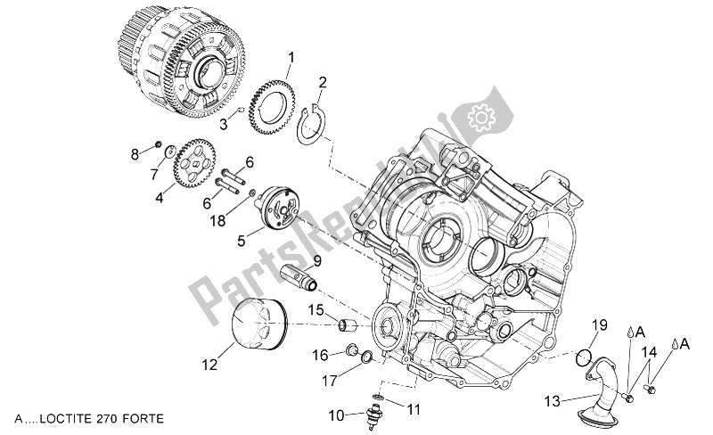 Alle onderdelen voor de Oliepomp van de Aprilia Dorsoduro 750 ABS USA 2015