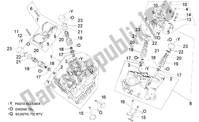 Toutes les pièces pour le Culasse Et Soupapes du Aprilia RSV Tuono 1000 2006