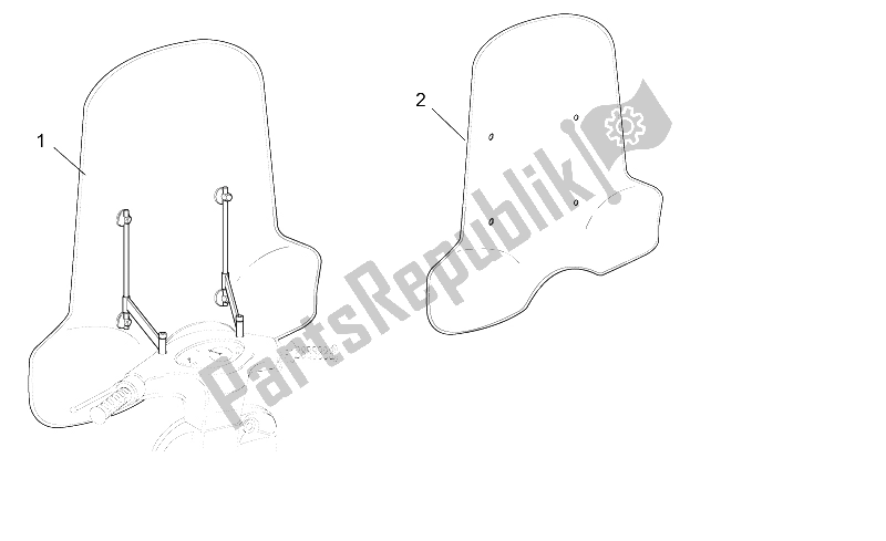 Tutte le parti per il Acc. - Parabrezza del Aprilia Scarabeo 50 2T ENG Minarelli 1998