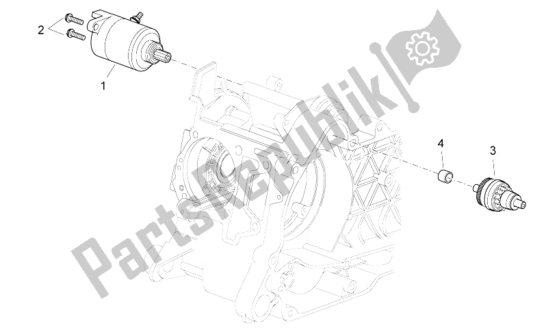 Todas las partes para Motor De Arranque de Aprilia Sport City Street 125 4T 4V E3 2012