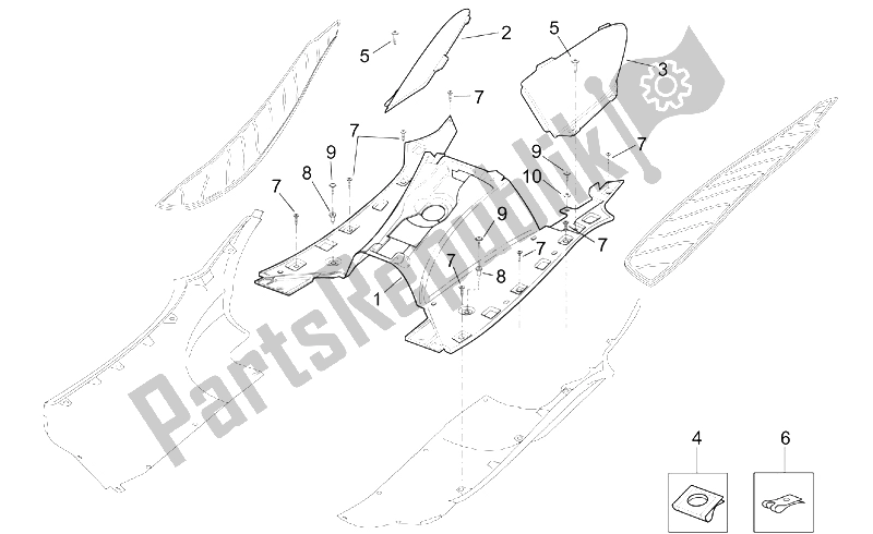 Todas las partes para Cuerpo Central - Panel de Aprilia Leonardo 125 150 1999