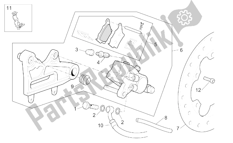 All parts for the Rear Brake Caliper of the Aprilia Pegaso 650 IE 2001