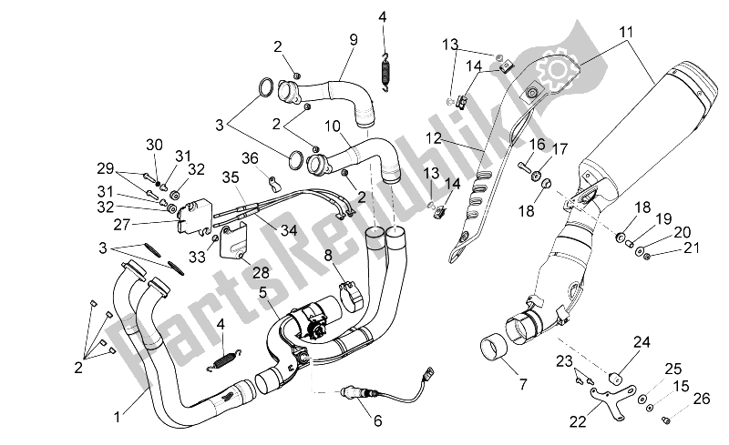 Todas as partes de Tubo De Escape I do Aprilia RSV4 Aprc R ABS 1000 2013