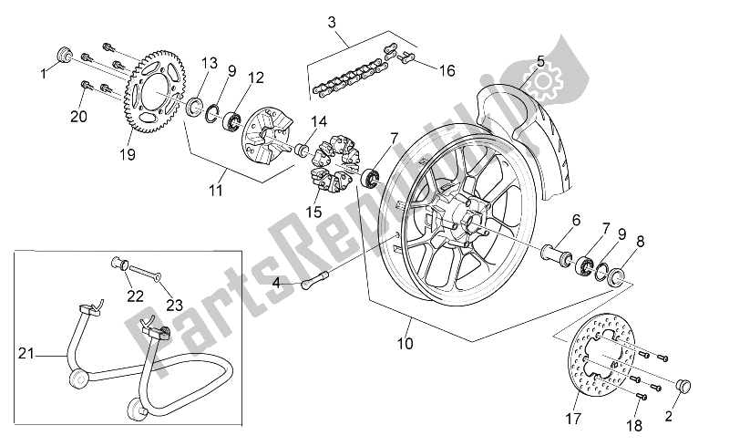 Todas as partes de Roda Traseira do Aprilia RS 125 2006