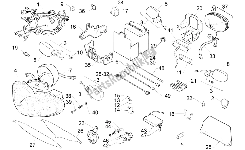 Toutes les pièces pour le Système électrique du Aprilia RS 125 ENG 122 CC 1996