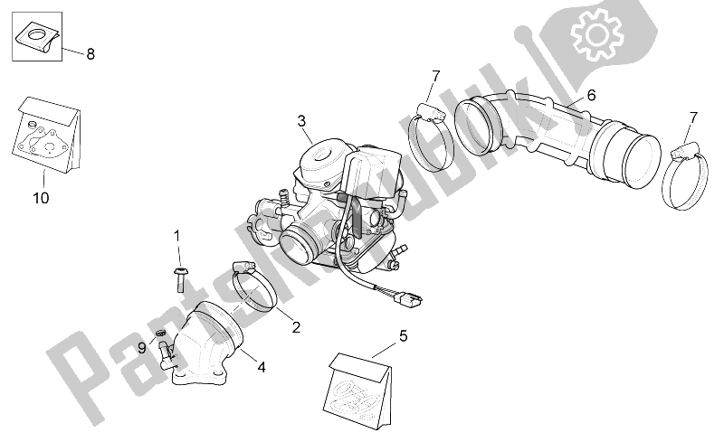 All parts for the Carburettor I of the Aprilia Sport City 125 200 250 E3 2006