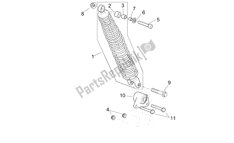 Todas as partes de Quadro (2) do Aprilia Scarabeo 125 200 E3 ENG Piaggio 2006