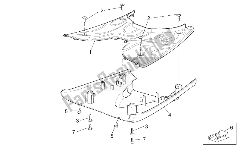 All parts for the Central Body Ii - Panel of the Aprilia Scarabeo 50 2T E2 NET 2010