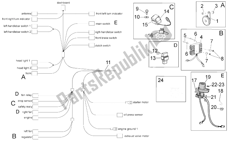 All parts for the Electrical System I of the Aprilia RSV4 Aprc R ABS 1000 2013