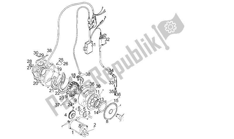 All parts for the Cdi Magneto Assy of the Aprilia Moto 6 5 650 1995