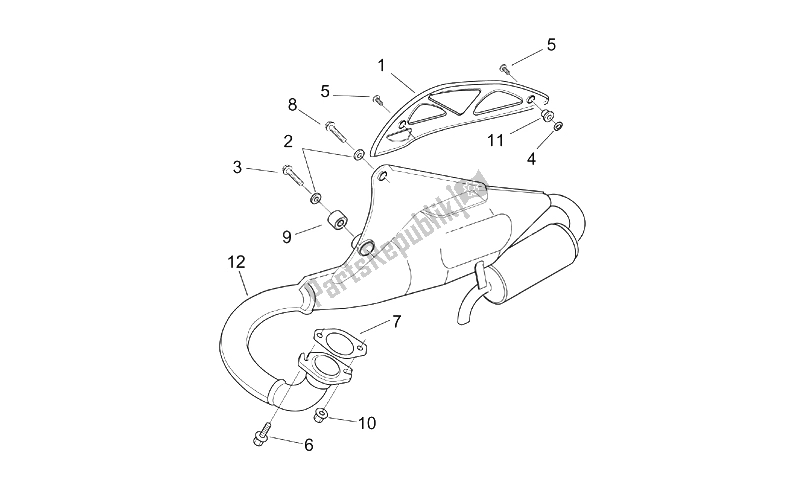 All parts for the Exhaust Pipe of the Aprilia SR 50 H2O Ditech E2 2002