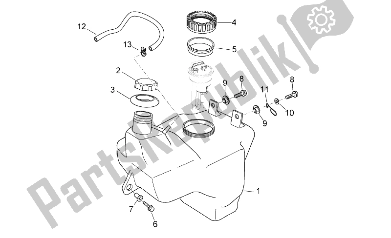 Alle onderdelen voor de Benzinetank van de Aprilia Atlantic 125 250 2006