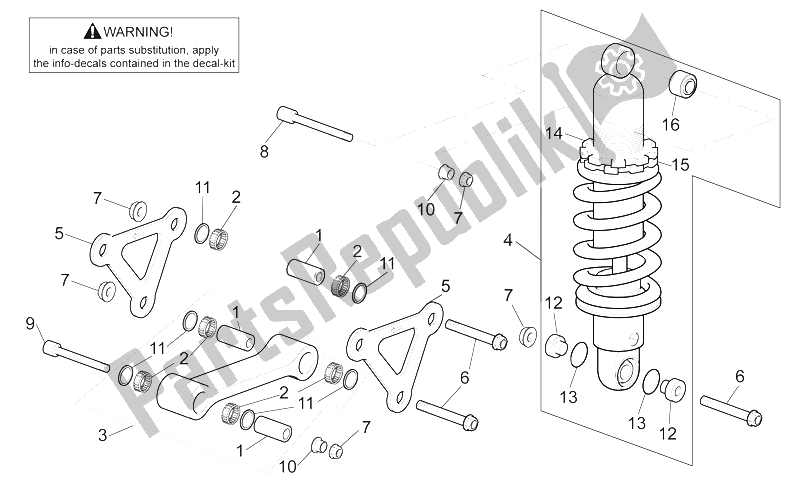 Tutte le parti per il Biella - Ammortizzatore Posteriore Abs. Del Aprilia SL 1000 Falco 2000