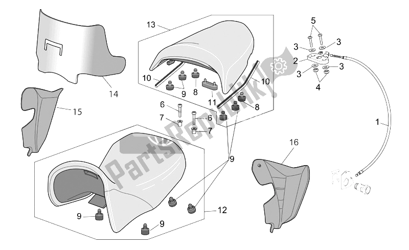 All parts for the Saddle of the Aprilia ETV 1000 Capo Nord 2004