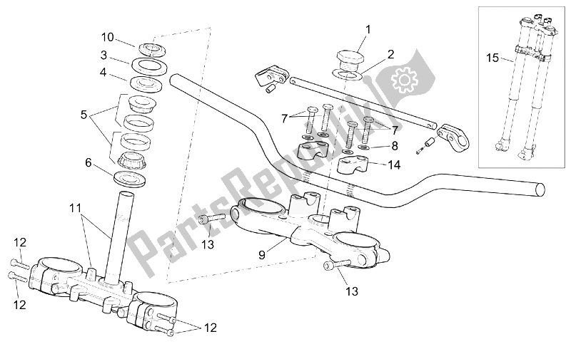 All parts for the Front Fork I of the Aprilia RX 50 Racing 2003