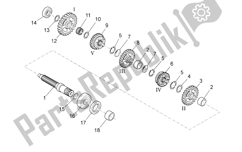 All parts for the Driven Shaft of the Aprilia SXV 450 550 Street Legal 2009