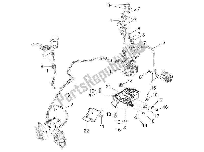 All parts for the Abs Brake System of the Aprilia Tuono 1000 V4 R Aprc ABS 2014